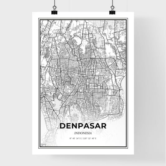 Denpasar Indonesia - Premium City Map Poster