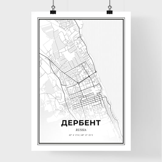 Derbent Russia - Premium City Map Poster