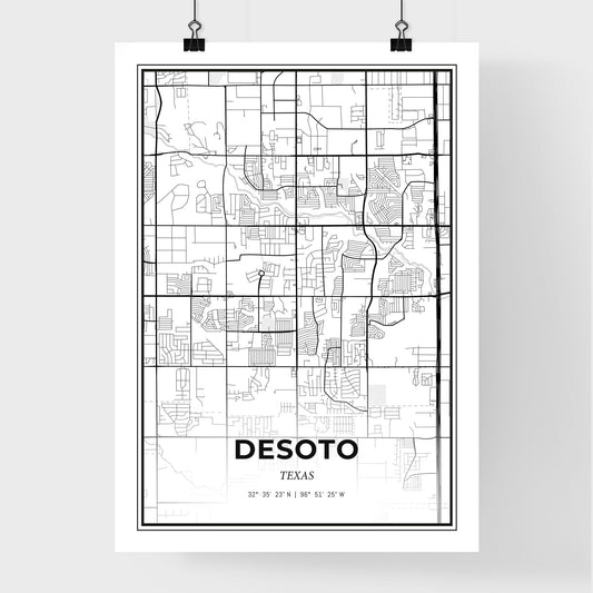 DeSoto Texas - Premium City Map Poster