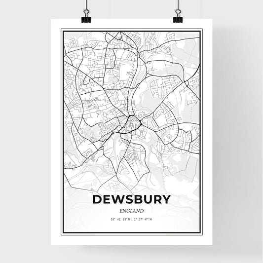 Dewsbury England - Premium City Map Poster