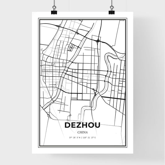 Dezhou China - Premium City Map Poster