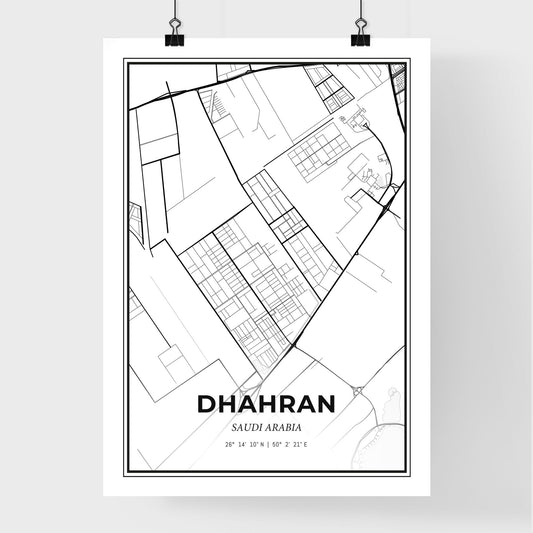 Dhahran Saudi Arabia - Premium City Map Poster