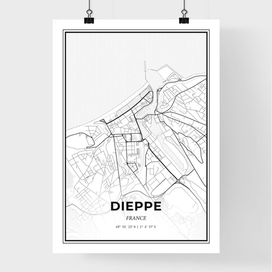 Dieppe France - Premium City Map Poster