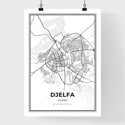 Djelfa Algeria - Premium City Map Poster