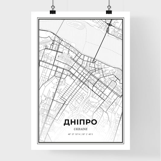 Dnipro Ukraine - Premium City Map Poster