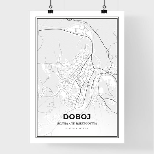 Doboj Bosnia and Herzegovina - Premium City Map Poster