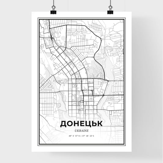 Donetsk Ukraine - Premium City Map Poster