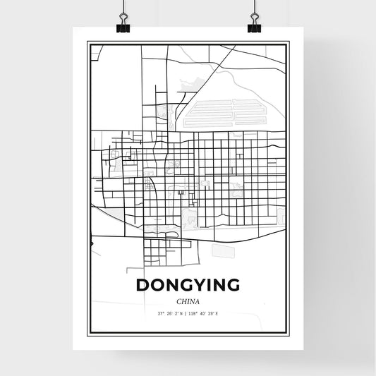 Dongying China - Premium City Map Poster