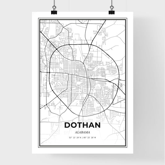 Dothan Alabama - Premium City Map Poster