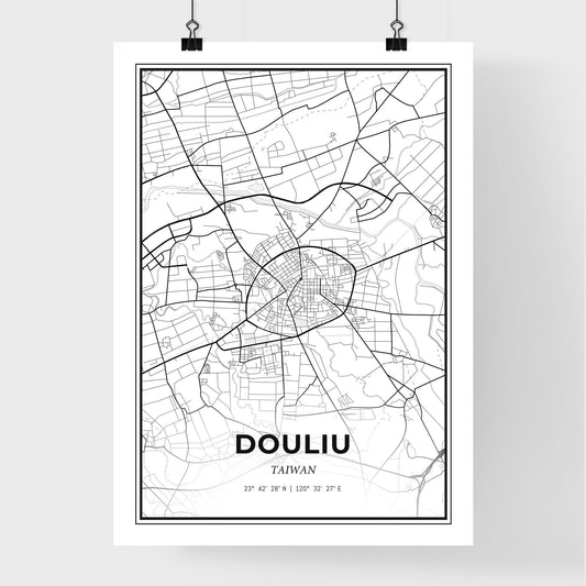 Douliu Taiwan - Premium City Map Poster