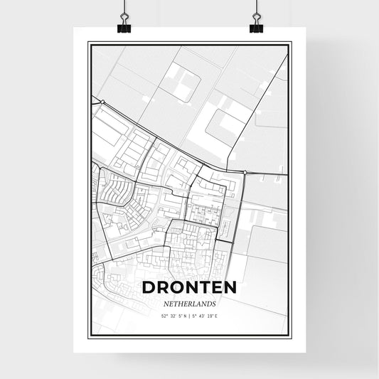 Dronten Netherlands - Premium City Map Poster