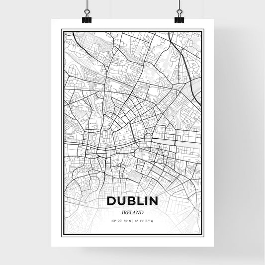 Dublin Ireland - Premium City Map Poster