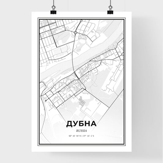 Dubna Russia - Premium City Map Poster