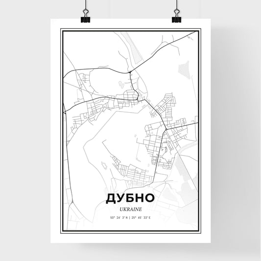 Dubno Ukraine - Premium City Map Poster