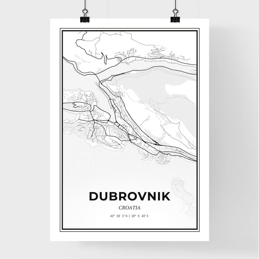 Dubrovnik Croatia - Premium City Map Poster