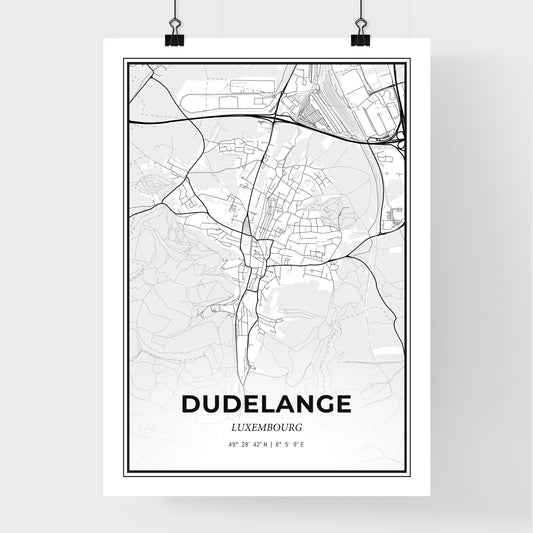Dudelange Luxembourg - Premium City Map Poster