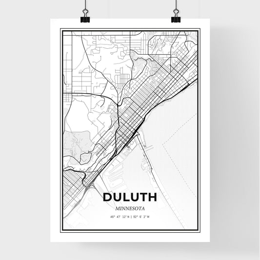 Duluth Minnesota - Premium City Map Poster