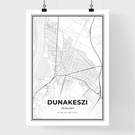 Dunakeszi Hungary - Premium City Map Poster
