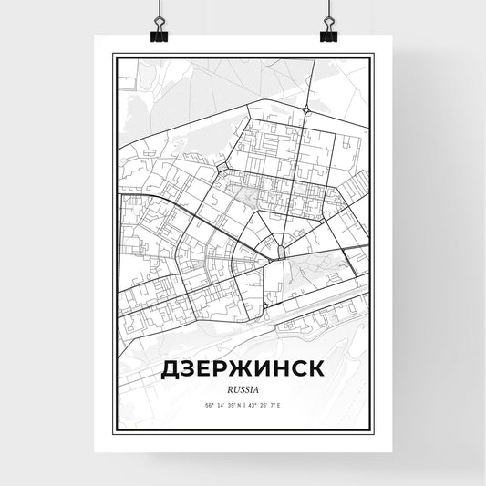Dzerzhinsk Russia - Premium City Map Poster