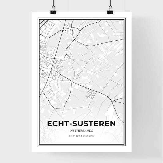 Echt-Susteren Netherlands - Premium City Map Poster