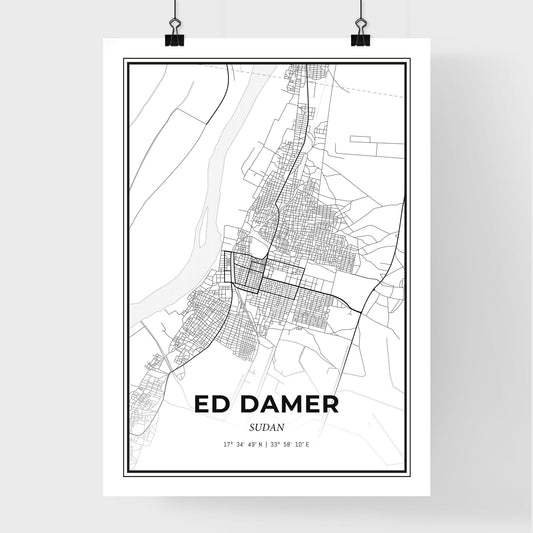 Ed Damer Sudan - Premium City Map Poster