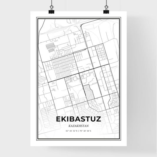 Ekibastuz Kazakhstan - Premium City Map Poster