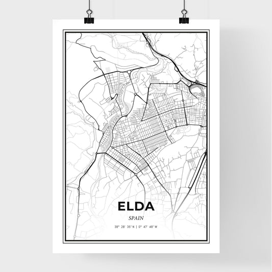 Elda Spain - Premium City Map Poster