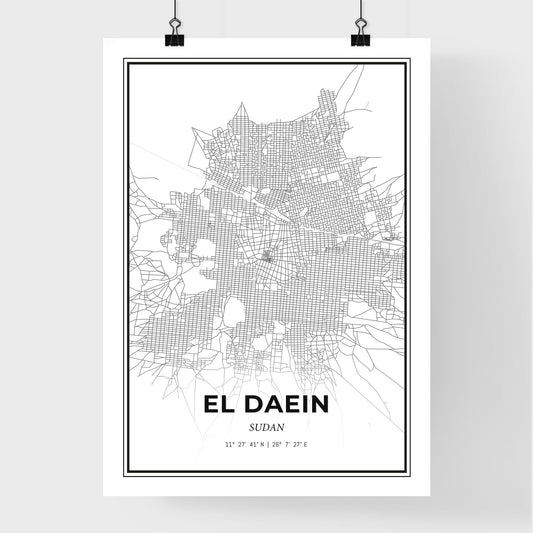 El Daein Sudan - Premium City Map Poster