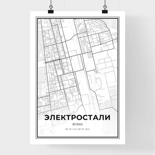 Elektrostal Russia - Premium City Map Poster
