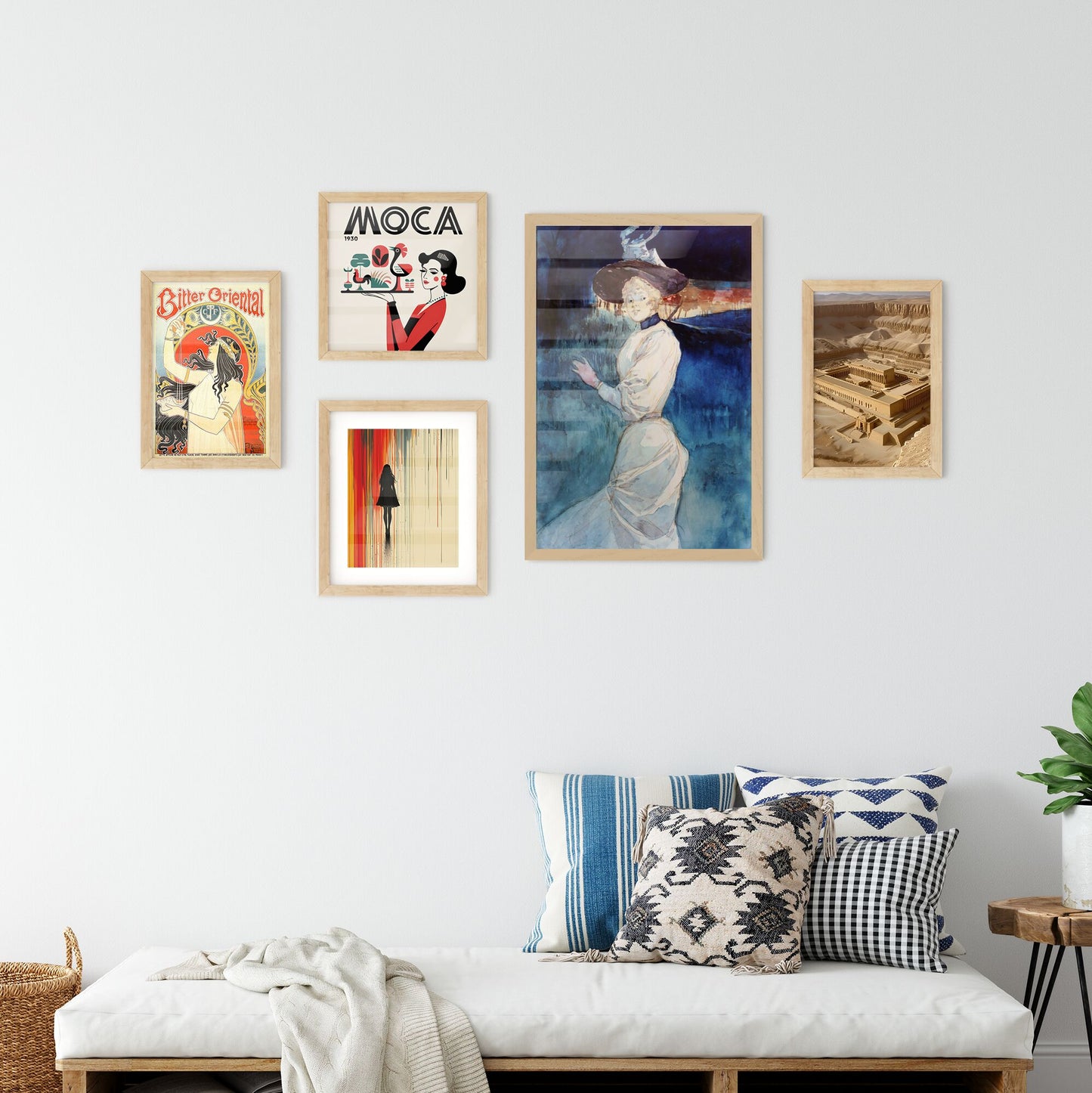 Wall Art with Elégante en robe blanche dans un paysage – Henry Somm