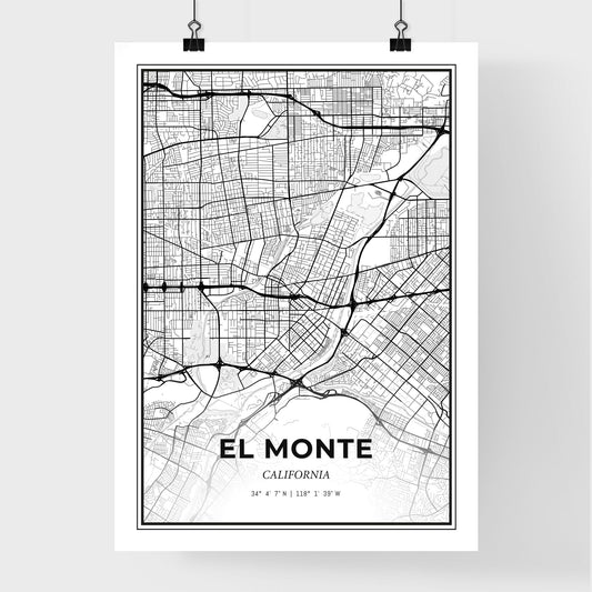 El Monte California - Premium City Map Poster