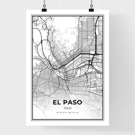 El Paso Texas - Premium City Map Poster