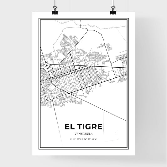 El Tigre Venezuela - Premium City Map Poster