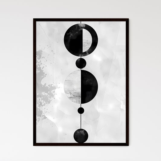 Abstract Collage of Circles and Line: Black and White Bauhaus Art Style, Clean Ink Painting on Parchment, Graphic Shading, Stencil, Flat Color Default Title