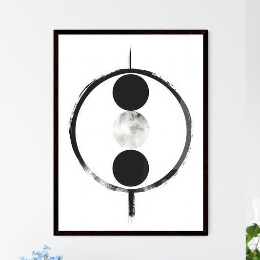 Abstract Bauhaus Art Style Black and White Ink Circles Line Collage Stencil Flat Color Shading Graphical Collage Gradient Default Title