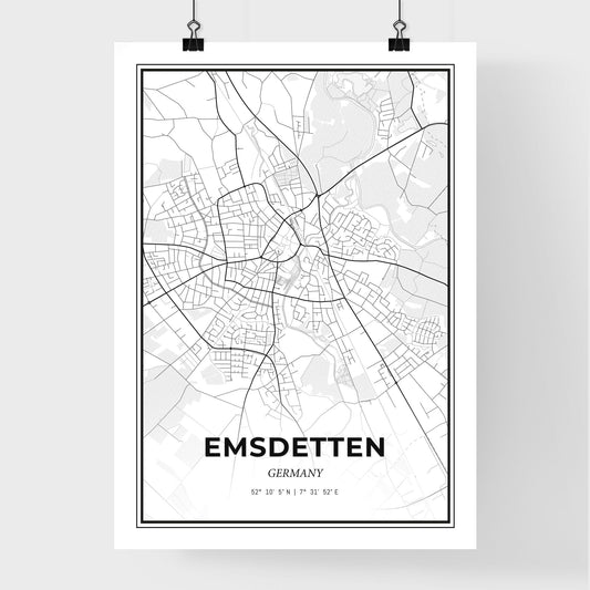 Emsdetten Germany - Premium City Map Poster