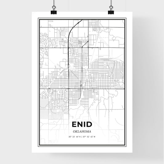 Enid Oklahoma - Premium City Map Poster