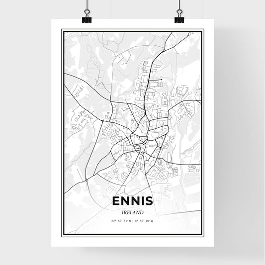 Ennis Ireland - Premium City Map Poster