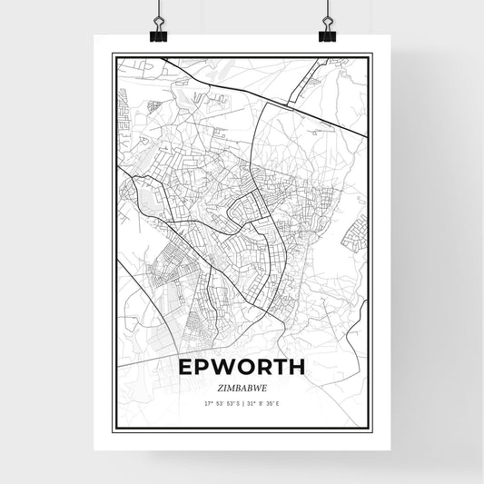 Epworth Zimbabwe - Premium City Map Poster