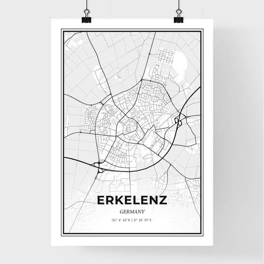 Erkelenz Germany - Premium City Map Poster
