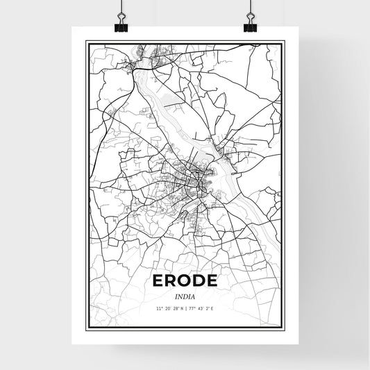 Erode India - Premium City Map Poster