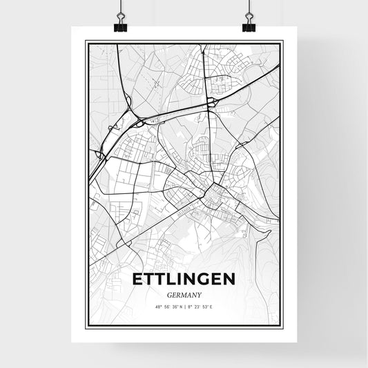 Ettlingen Germany - Premium City Map Poster