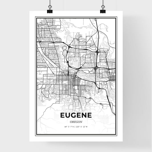 Eugene Oregon - Premium City Map Poster