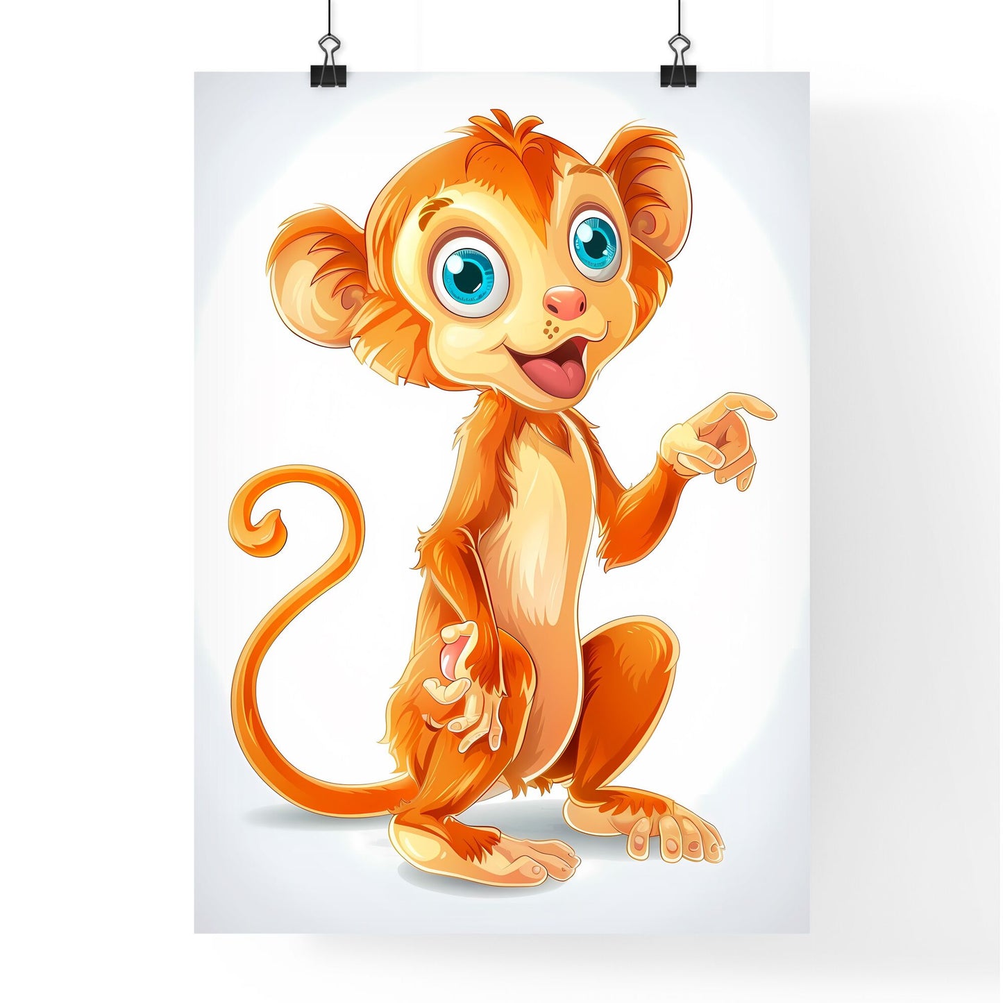 Mischievous Monkey: Vibrant, Humorous Animal Sticker Illustration for Exploring Concept of Lightheartedness in Art Default Title