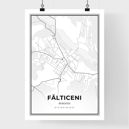 Fălticeni Romania - Premium City Map Poster