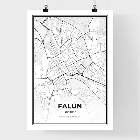 Falun Sweden - Premium City Map Poster