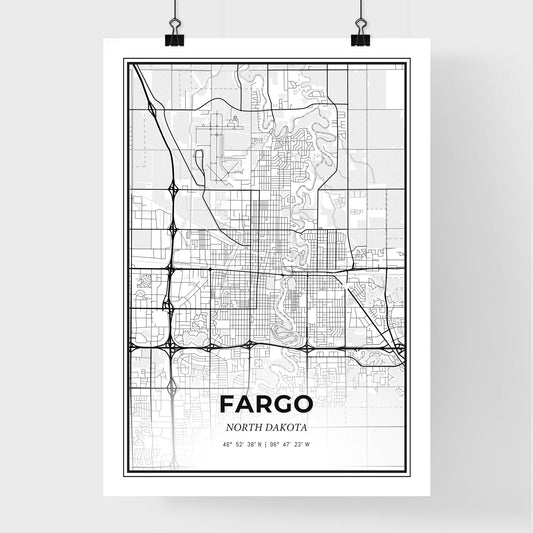 Fargo North Dakota - Premium City Map Poster
