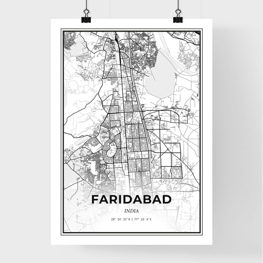 Faridabad India - Premium City Map Poster
