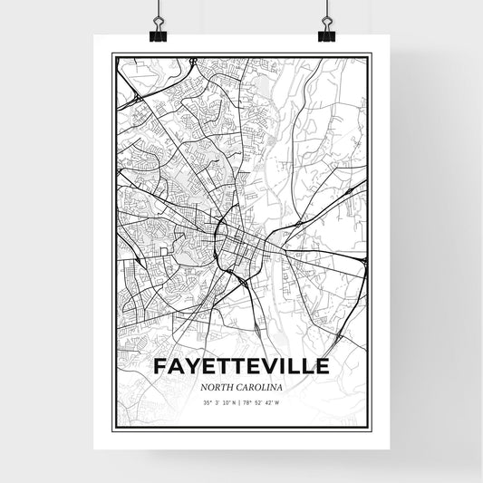 Fayetteville North Carolina - Premium City Map Poster