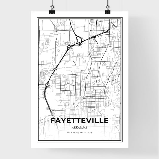 Fayetteville Arkansas - Premium City Map Poster